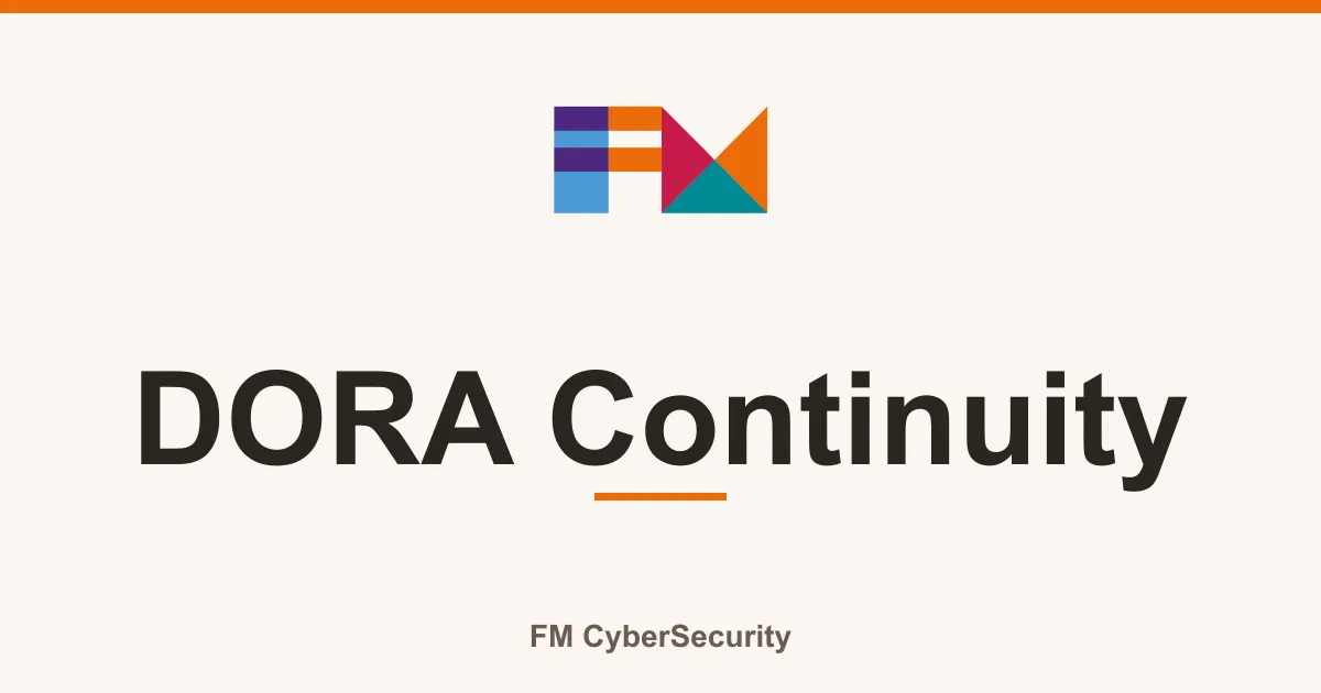 DORA Continuity, FM CyberSecurity branded cover
