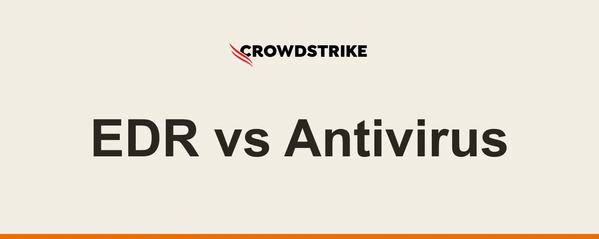 CrowdStrike-logo og EDR vs Antivirus, FM CyberSecurity