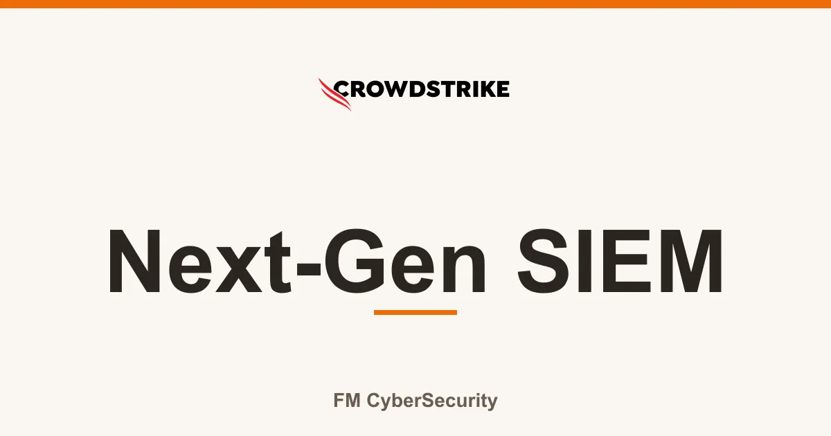 CrowdStrike-logo og Next-Gen SIEM, FM CyberSecurity forsidegrafikk